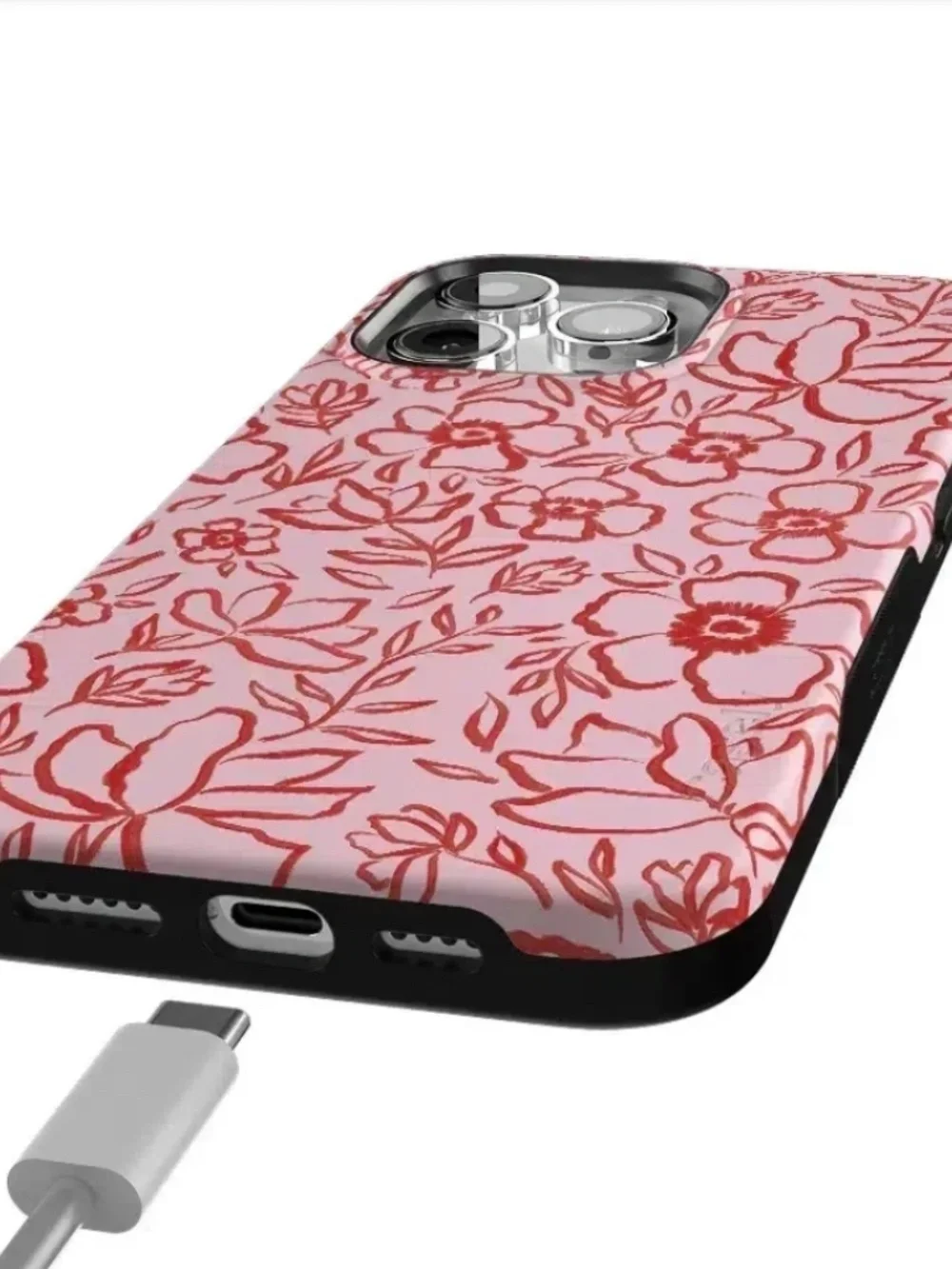Casely iPhone 15 PRO Blush Garden Floral Doodle Case